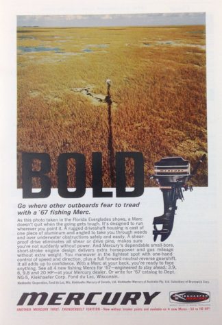 Mercury Boat Motor 1967 Ad: BOLD