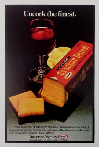 Kraft Cracker Barrel 1978 Ad: Uncork the finest