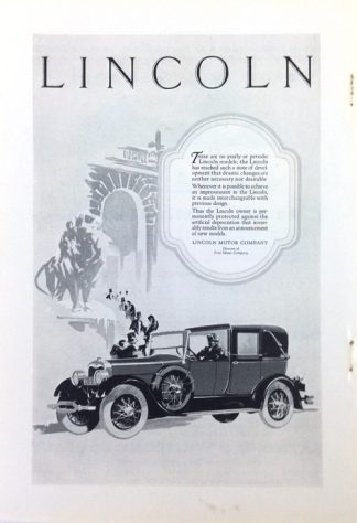 Lincoln 1927 Motor Car Ad