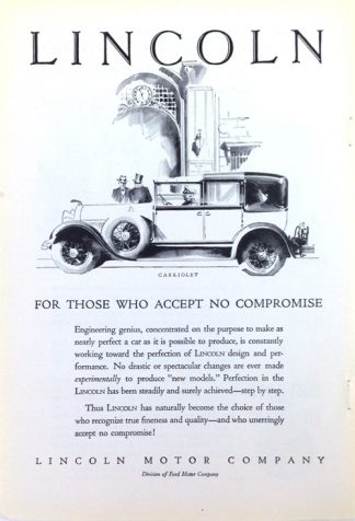 Lincoln Cabriolet 1928 Motor Car Ad