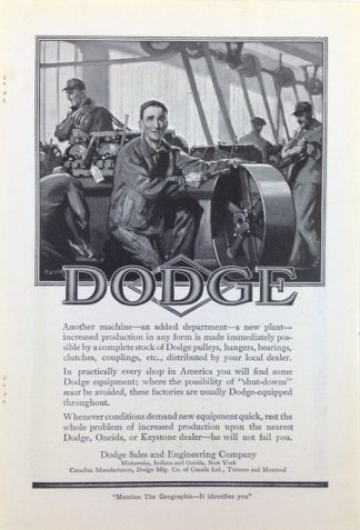 Dodge 1920 Ad Sales & Engineering - Another machine…