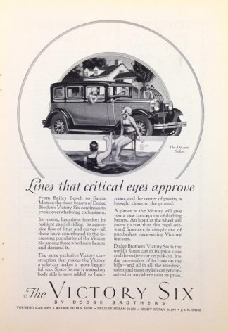 Dodges Brothers 1928 Victory Six Motor Car Advertisement