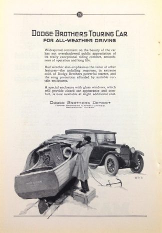 Dodge Brothers Touring Car 1925 Ad All Weather Driving