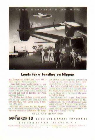 Fairchild 1945 Airplane Ad  - Nippon, Japan