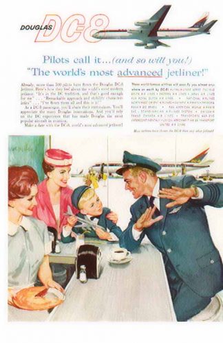 Douglas DC-8 Aircraft 1959 Ad - World's most Advanced Airliner!