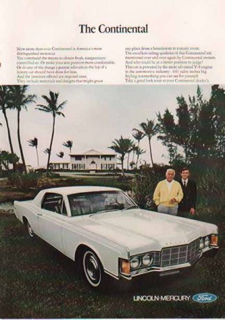 Ford Lincoln Continental 1966 Car Ad - White