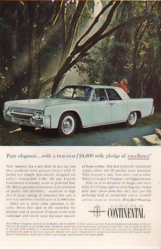 Ford 1961 Car Ad - Lincoln Continental 4 door Light Blue