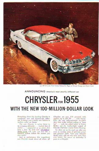 Chrysler 1955 Car Ad - New Yorker Deluxe St. Regis