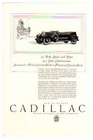 Cadillac 1926 Car Ad - Fleetwood Custom Built / 90 Degree Cadillac