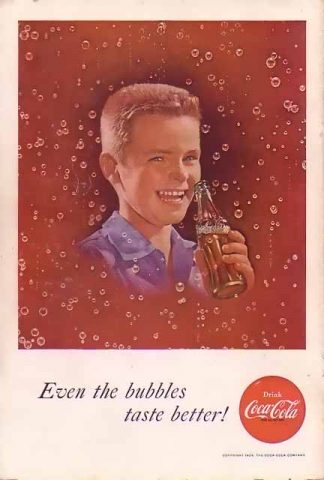 Coke 1956 Even the bubbles taste better! Ad