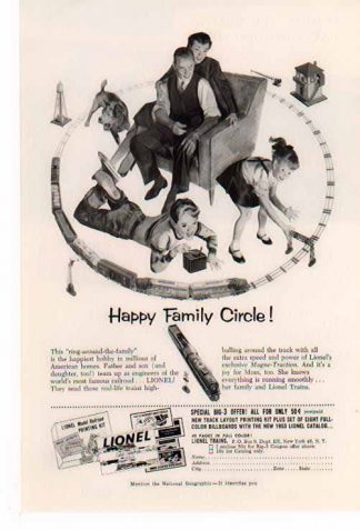 Lionel Train 1953 Ad - Happy Family Circle