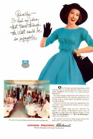 Union Pacific Railroad 1959 Ad - Travel West ...Enjoyable