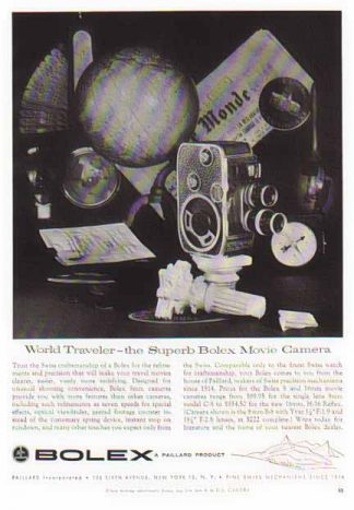 Bolex Camera 1957 Ad - Paillard Inc., New York