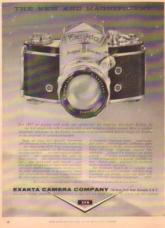 Exakta IIa Camera 1957 Ad - Automatic Camera