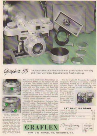 Graflex 1959 Ad - Graphic 35 / Rochester 8, New York