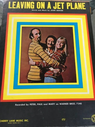 Leaving On A Jet Plane 1969 Sheet Music with Peter, Paul and Mary