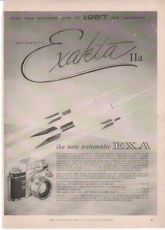 Exakta IIa 1957 Camera Ad - 35mm