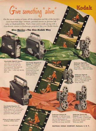 Kodak 1948 Movie Camera Ad - Rochester 4, New York