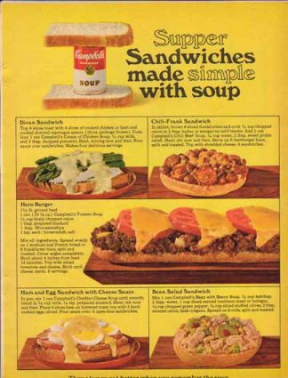 Campbell's Soup 1965 Ad - Supper Sandwiches made Simple
