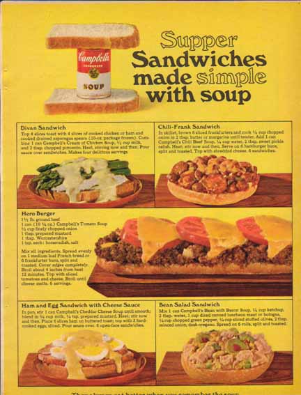 Campbell's Soup 1965 Ad - Supper Sandwiches made Simple
