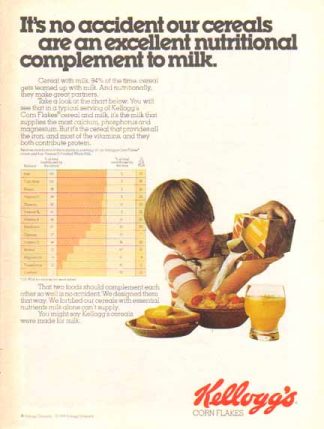 Kellogg's Corn Flakes Cereal 1976 Ad - Complement to Milk