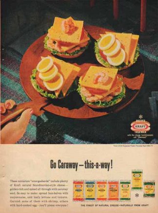 Kraft Cheeses 1965 Ad - Miniature Smorgasbord