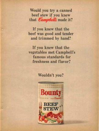 Campbell's Bounty Beef Stew 1965 Ad