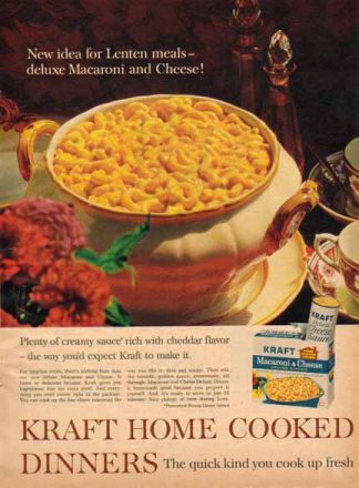 Kraft Macaroni & Cheese Deluxe Dinner 1963 Ad
