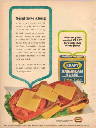 Kraft American Cheese 1965 Ad