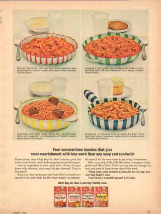 Chef Boy-Ar-Dee Summertime Lunches 1965 Ad